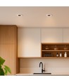 18W Ø10,6cm Blendfri CCT Downlight RA90 - Hull: Ø9,5 cm, Mål: Ø10,6 cm, 3 lysfarger, hvit front, Honeycomb