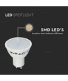 3 stk. GU10 4,5W LED pære - 400lm, matt glass, varm hvit