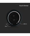 Touch dimmer til LED strips, sort - Trådløs, batteridrevet, til 12V/24V, veggmontert