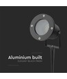 GU10 hagebelysning med spyd - aluminium hus, svart, IP65