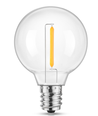 E14 1W LED kronepære - G40, filament, klart glass