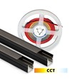 Lys til akustikkpanel, 240cm, svart - Komplett sett med aluprofil og CCT LED stripe