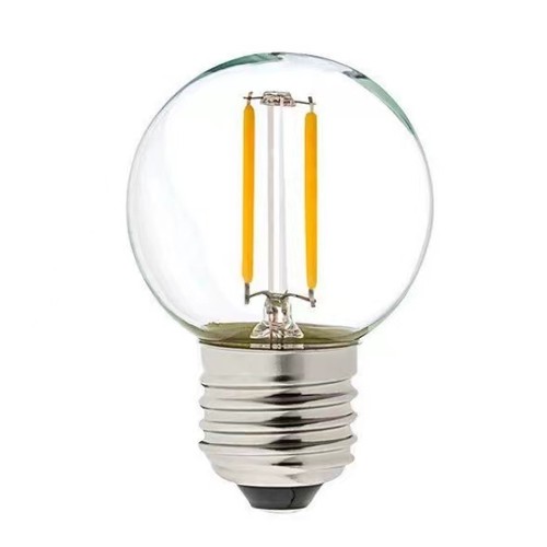 2W LED kronepære - G40, karbon filamenter, klart glas, E27