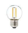 E27 2W LED kronepære - G40, filament, klart glass