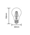 E27 6W dimbar LED-pære - Kultråd LED, A60