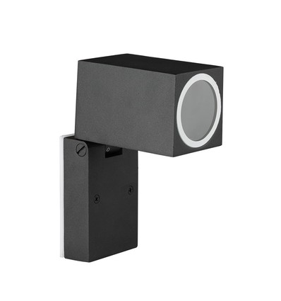 GU10 vegglampe med justerbart hode - IP44 utendørs, sort, aluminium, uten lyskilde