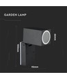 GU10 vegglampe med justerbart hode - IP44 utendørs, sort, aluminium, uten lyskilde