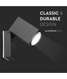GU10 vegglampe med justerbart hode - IP44 utendørs, sort, aluminium, uten lyskilde