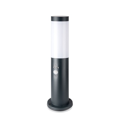Pullertlampe med PIR-sensor E27 - Rustfritt stålhus (45 cm), Grå, IP44