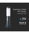 Pullertlampe med PIR-sensor E27 - Rustfritt stålhus (45 cm), Grå, IP44