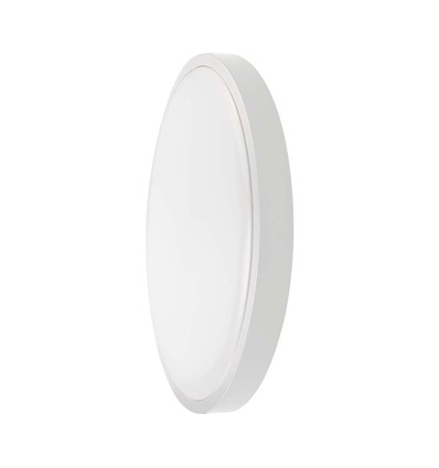 24W LED sensorlampe - Ø29,5cm, IP44, hvit kant, 4000K, innebygd mikrobølgesensor