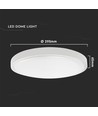 24W LED sensorlampe - Ø29,5cm, IP44, hvit kant, 3000K, innebygd mikrobølgesensor