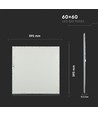 60x60 LED-panel, 40W - Høyde: 12,5mm, 124lm/W, hvit kant