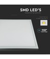60x60 LED-panel, 40W - Høyde: 12,5mm, 124lm/W, hvit kant