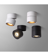 Dimbar LED takspot RA98 - 10W, svart, justerbar, for påbygging