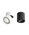 Dimbar LED takspot RA98 - 10W, svart, justerbar, for påbygging