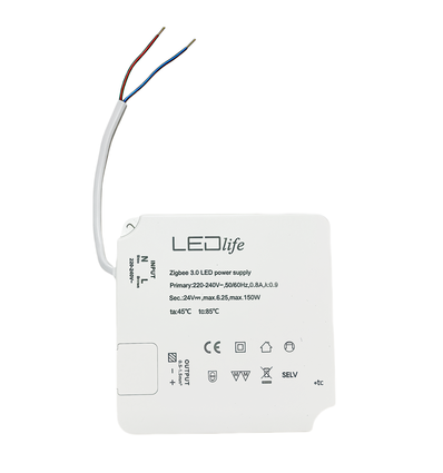 Zigbee 150W strømforsyning - Hue kompatibel, 24V DC, 6,25A, IP20 innendørs