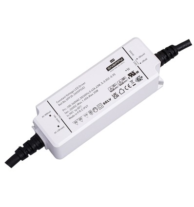 Vanntett 35W strømforsyning - Snappy, 24V DC, 1,45A, IP67 vanntett
