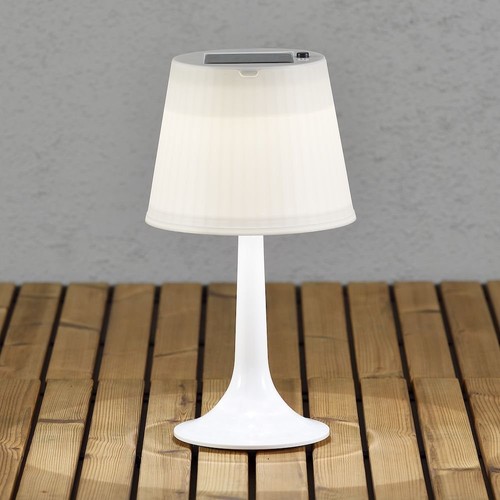 Outlet: Assisi LED Bordlampe Solcelle, IP44 i Hvit - Konstsmide