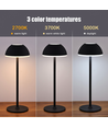 Oppladbar LED bordlampe Innendørs/utendørs - Svart, berøringsdimbar, 3i1, IP54 utendørs