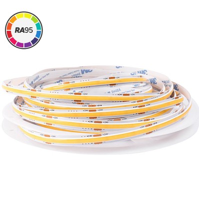 10m 6,5W/m Dot-free COB-LED-strip RA95 - 24V DC, 3000K, IP20, 320 LED/m, 5 års garanti