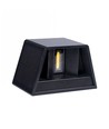 Solcelle vegglampe - IP54, sort, opp/ned, justerbar spredning, skumringssensor