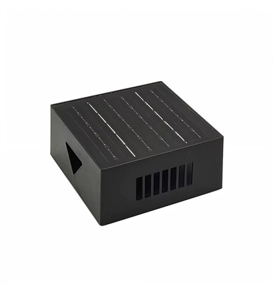 Solcelle vegglampe - Svart, roterbar, firkantet, skumringssensor, IP65