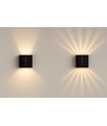 Solcelle vegglampe - Svart, roterbar, firkantet, skumringssensor, IP65