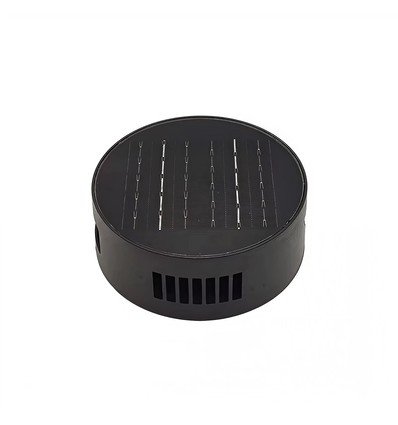 Solcelle vegglampe - IP54, rund, sort, roterbar, skumringssensor