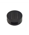 Solcelle vegglampe - IP54, rund, sort, roterbar, skumringssensor