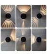 Solcelle vegglampe - IP54, rund, sort, roterbar, skumringssensor
