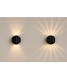 Solcelle vegglampe - IP54, rund, sort, roterbar, skumringssensor