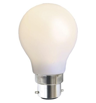 Outlet: Hvit/Opal B22 LED-pære 1W, Ø55, 230V - 360°