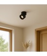 Dimbar LED takspot RA98 - 10W, svart, justerbar, for påbygging