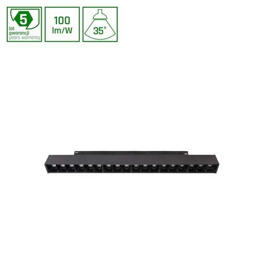 System Shift Grid M - Skinnelys, 303x23x42mm, 17W, 35°, Svart, DALI