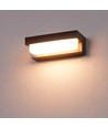 Solcelle CCT vegglampe - IP54, 3 lysfarger, sort, firkantet, skumringssensor