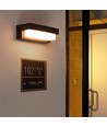 Solcelle CCT vegglampe - IP54, 3 lysfarger, sort, firkantet, skumringssensor