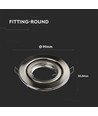 GU10 innbyggingsspot - Satin nikkel, rund, Ø99 mm, hull: Ø74 mm