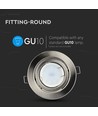 GU10 innbyggingsspot - Satin nikkel, rund, Ø99 mm, hull: Ø74 mm
