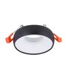 GU10 innbyggingsspot - Rund, sort med hvit reflektor, aluminium, hull: Ø6cm, mål: Ø9,2cm
