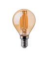 E14 4W LED filament pære - P45, amber glass, 2200K, kronepære