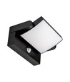 17W LED-vegglampe med sensor - IP65, sort, PIR-sensor, inkl. lyskilde