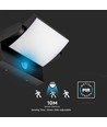 17W LED-vegglampe med sensor - IP65, sort, PIR-sensor, inkl. lyskilde