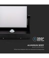 17W LED-vegglampe med sensor - IP65, sort, PIR-sensor, inkl. lyskilde