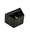 Solcelle vegglampe - IP54, sort, opp/ned, justerbar spredning, skumringssensor