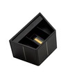 Solcelle vegglampe - IP54, sort, opp/ned, justerbar spredning, skumringssensor