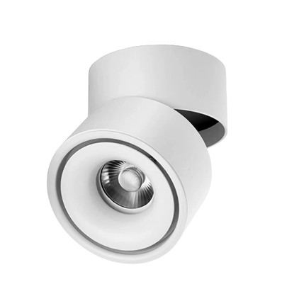 10W dimbar RA98 LED-takspot - Hvit, justerbar, for påbygging