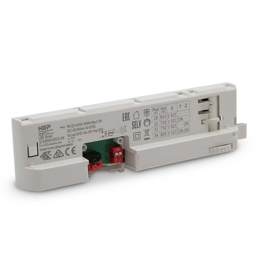 Erstatningsdriver til skinnespot - Hvit, Passer til 3-faset skinnespot, 24-42V, 650-800mA
