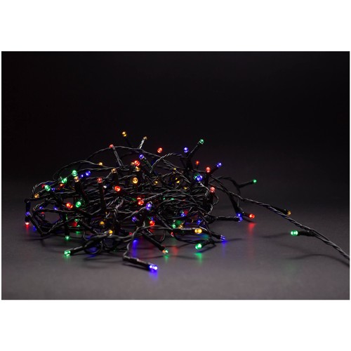 Outlet: 5 meter utendørs LED julelysslynge - Batteri, IP44, timer, 50 LED, multicolor