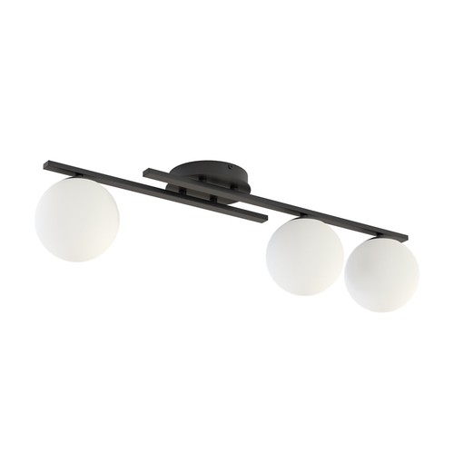 Kairo 3 Sort/Opal taklampe - Ø14 cm, E14, 230V, uten lyskilde
